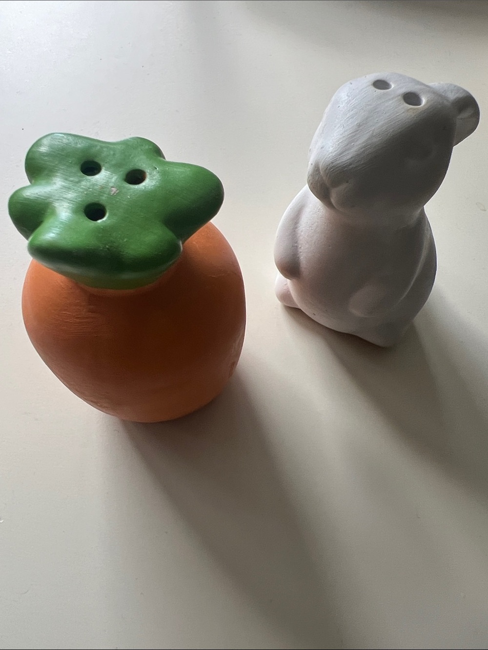 Carrot and Bunny Salt & Pepper Shaker Set - Orange, Green, White
